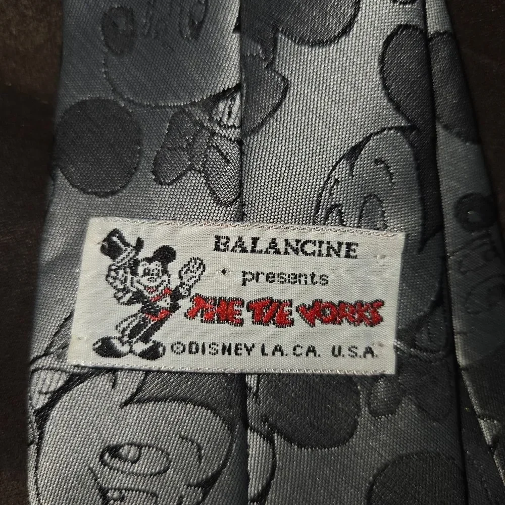Disney Vintage Balancine The Works Mickey Mouse Gray Men's Neck Tie